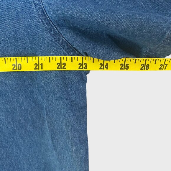 Vintage Bobbie Brooks Embroidered Floral Print Denim Button-Up Shirt Women's XL - Picture 9 of 10